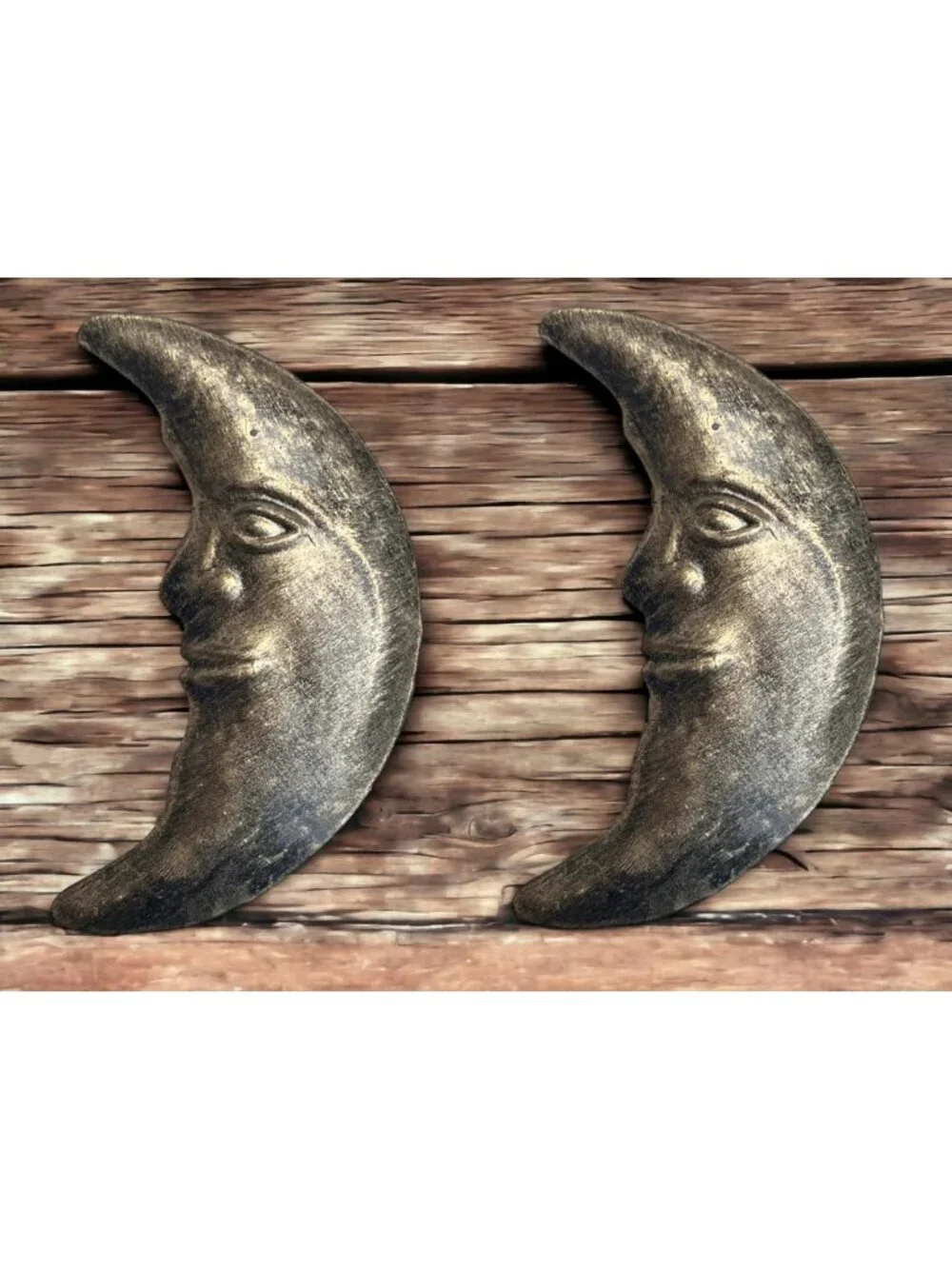 Rustic Sun Moon Star Metal Wall Art Set | 9 Piece Antique Gold Decor for Boho